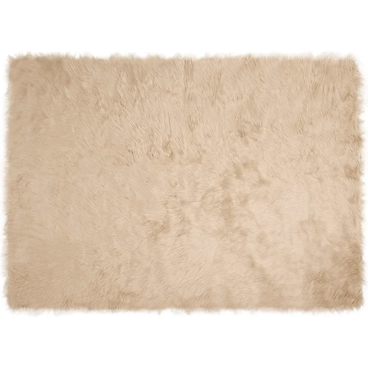 vidaXL Kunstschaffell Teppich Tafalla Beige 160 x 230 cm Polyester 42021484 – Bild 1