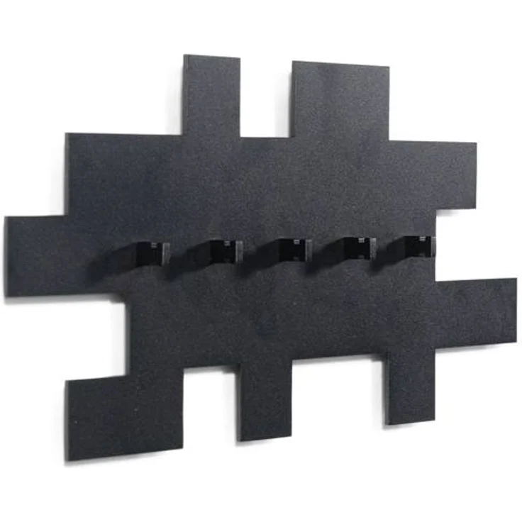 Spinder Design TETROMINO Garderobe Hakenleiste Schwarz, MDF, Stahl, Skandinavisch 40x3,5x20,5 cm – Bild 3