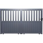 Vente-unique - TARNOS II Eingangstor Metall Grau - B 4,5 cm x H 140 cm x L 327 cm