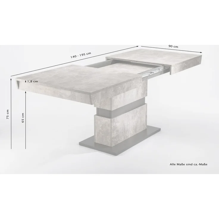 Tisch >MATTHEW< mit Auszug in Old-Wood-Optik 140-195 x 75 x 90 cm (BxHxT) – Bild 8