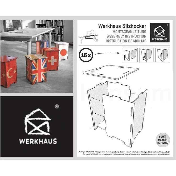 Werkhaus Photohocker SH8053 Baumrinde 295 x 295 x 420 mm – Bild 4