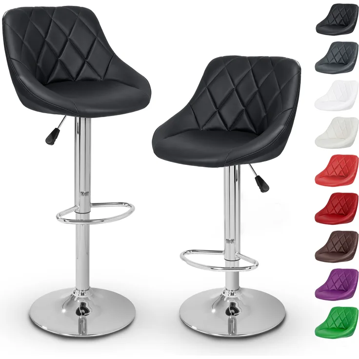TRESKO® 2er Set Barhocker Barstuhl Tresenhocker Küchenhocker Hocker Loungesessel 2x schwarz