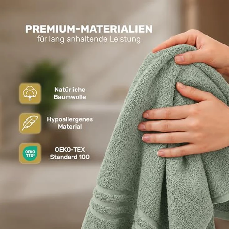 Lavea Handtuch Lavea® 4er Set Handtücher 50x100 cm, Elena Frottiererie, 100% Baumwolle (4er Set), 500 g/m² Frottier, weich & saugstark, pflegeleicht – Bild 3