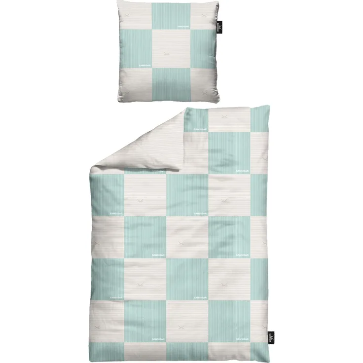 Bettwäsche SANSIBAR Satin BL 135x200 cm türkis Bettbezug Bettzeug