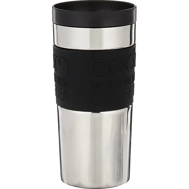 Bodum 11093-01 Travel mug, 0. 35 L, Reisebecher Edelstahl 8. 5x8. 5x18 cm, schwarz