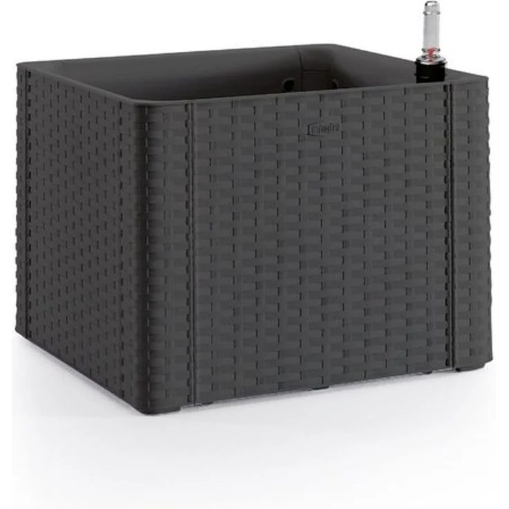 Kreher Pflanzkübel Kreher Pflanzkasten in Rattan Optik in Anthrazit (Größe wählbar) (1 St) – Bild 3