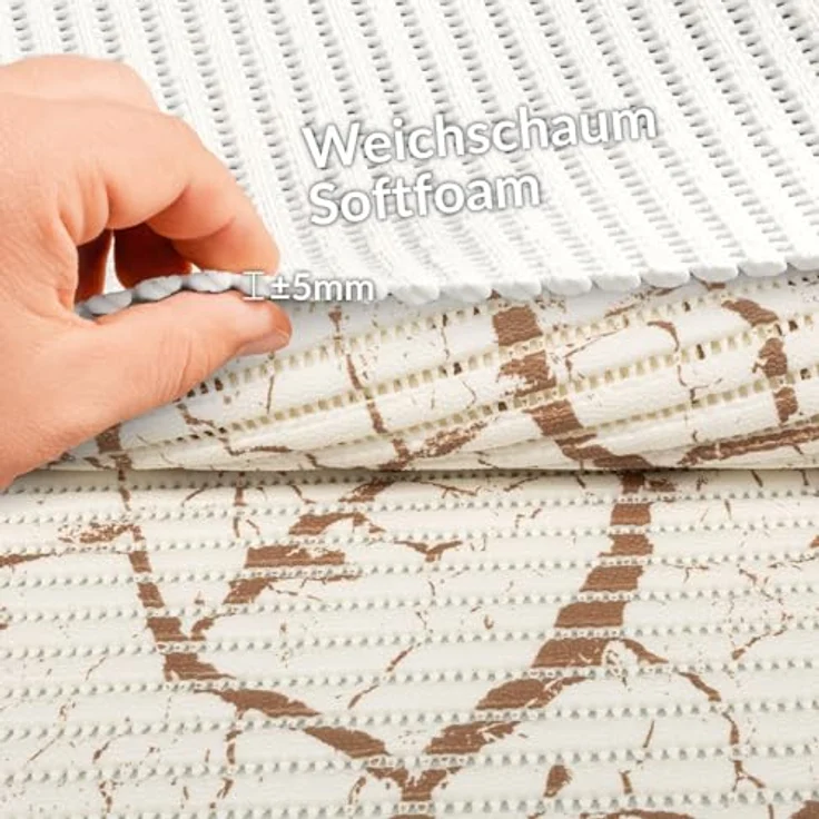 ANRO Schaum-Badematte Antirutschmatte Weichschaummatte Badezimmer Premium, Höhe 5 mm, wasserdurchlässig, pflegeleicht, Rillen, rutschhemmend, Drainage Effekt, strapazierfähig, schnell trocknend, Praktisch, Weich, Rutschhemmend, mit Drainagelöchern, fuß... – Bild 4