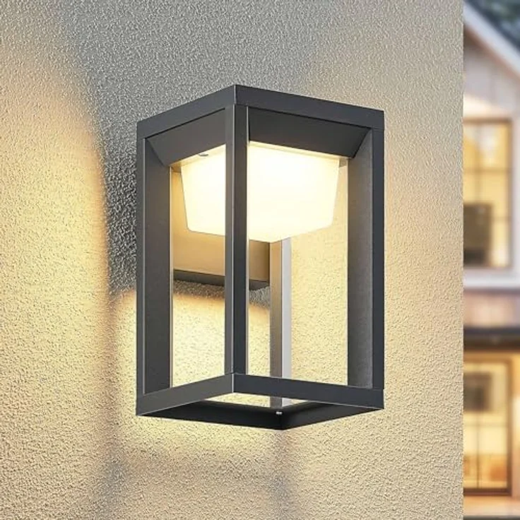 PRIOS LED Wandleuchte Gamion, spritzwassergeschützt, modern, Aluminium, 1-flammig, IP54, für Außenwand/Hauswand – Bild 2