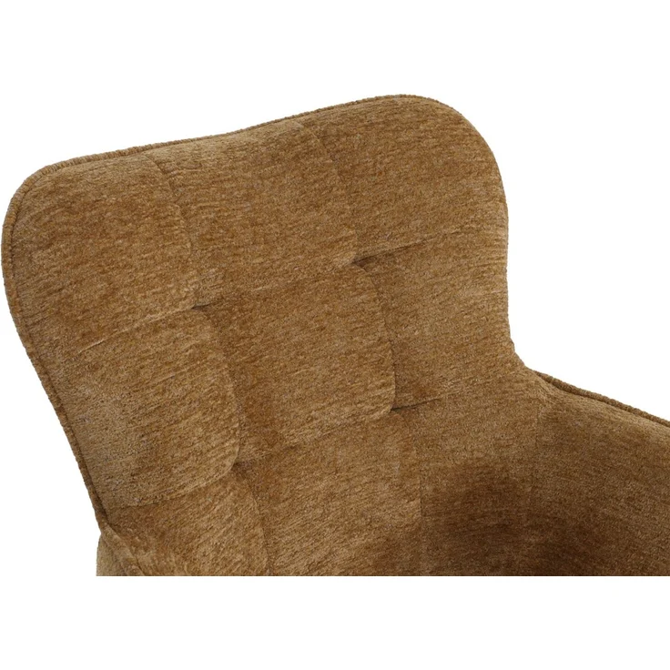 2er-Set Esszimmerstuhl HWC-Q35, Küchenstuhl Armlehne drehbar Auto-Return, Stoff Chenille (680g/m²) Holz MVG ~ senfgelb – Bild 5