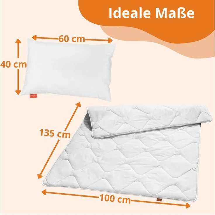 sleepling Kinderbettdecke Bettwaren-Set, Set inkl. Decke (100x135 cm) und Kissen (40x60 cm) – Bild 2