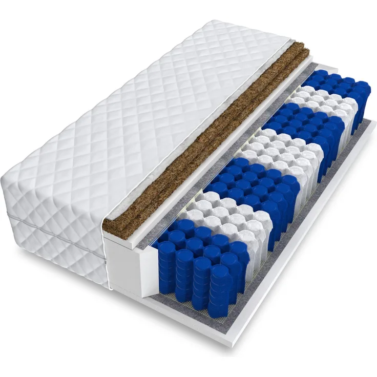 Matratze 80x200 Taschenfederkern KOKOS HOME MAX DUO 25 cm 7 Zonen H3 H4 Premium