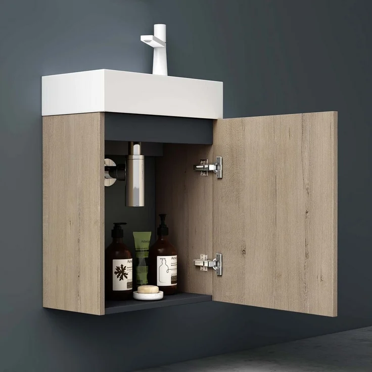 Mai & Mai Badmöbel-Set Gäste Wc Waschbeckenunterschrank Waschtisch mit Unterschrank Pisa – Bild 2