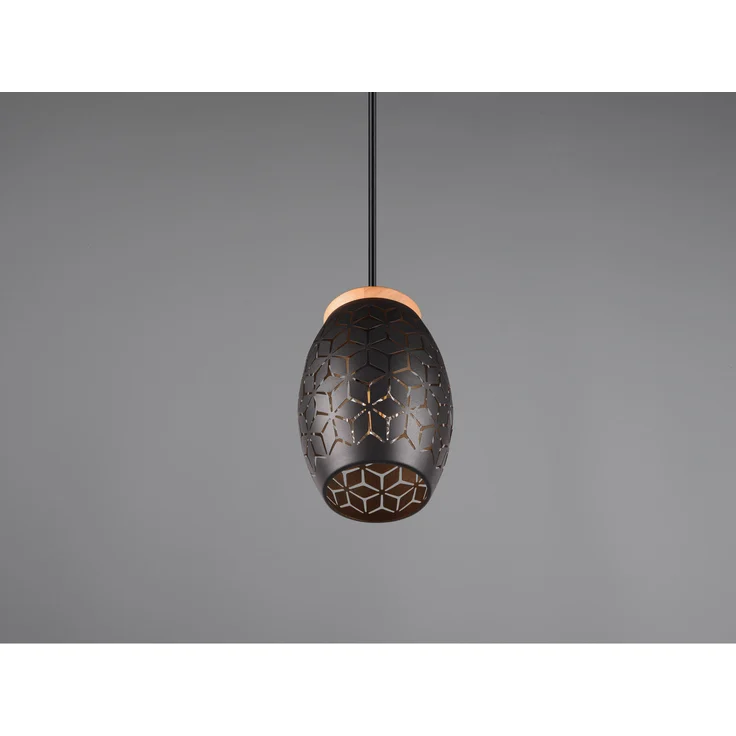 Trio Leuchten Pendelleuchte Bidar E27 schwarz, gold – Bild 8
