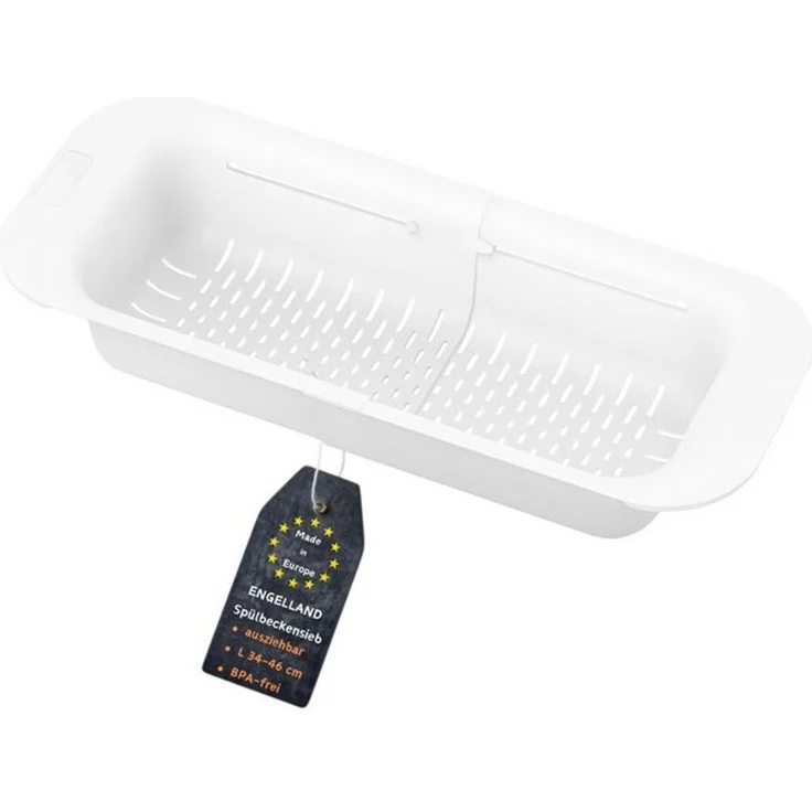 Engelland Küchensieb Ausziehbares Abtropfsieb für Spülbecken, Kunststoff, (Vorteils-Set, 1-St, lebensmittelecht), BPA-frei, flexibler Abtropfkorb, Nudelsieb, Seiher, robust, universell – Bild 4