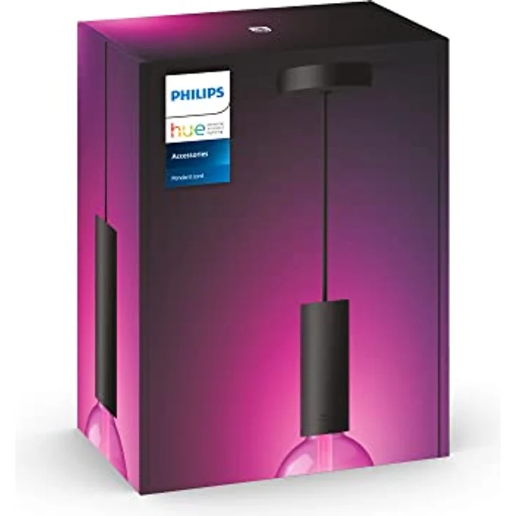 Philips Hue Pendel E27-Fassung, einflammig, zylindrisch, schwarz, ideal für moderne Innenräume – Bild 3