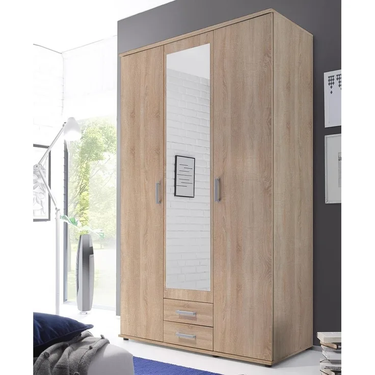 Kleiderschrank >Kitty II< in Sonoma-Eiche - 120x197x53cm (BxHxT)