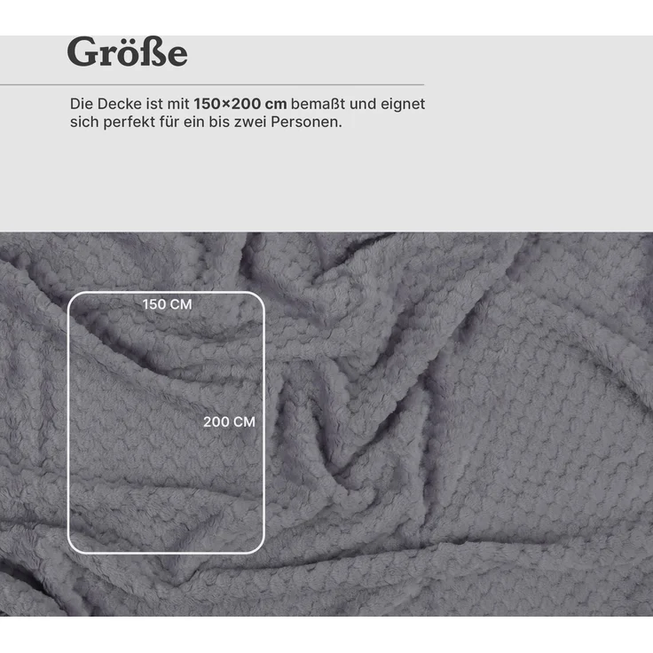 Kuscheldecke Cashmere Touch 150x200cm (Etherea) 250g/m² - Flauschige Wohndecke für Sofa, Couch und Bett, Tagesdecke Oeko-TEX - Sofaüberwurf – Bild 3