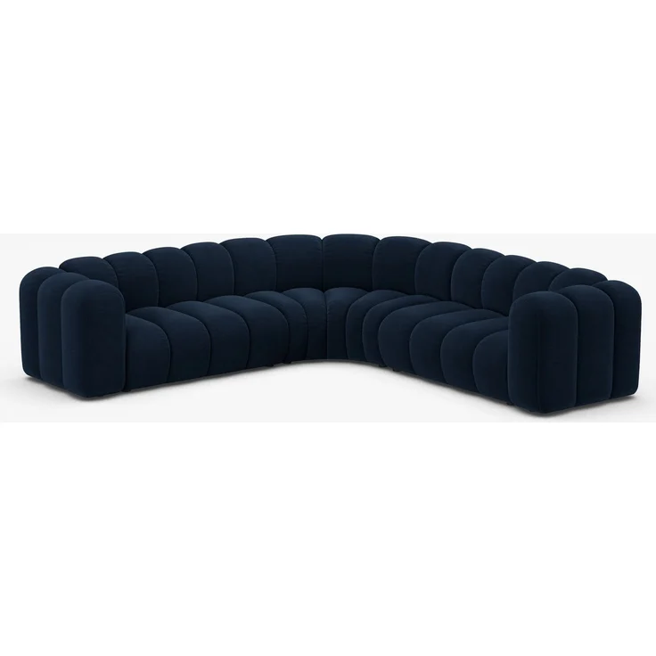 Micadoni symmetrisches Ecksofa Lupine 5-Sitzer mittelgroß Samt Salvador Königsblau – Bild 6