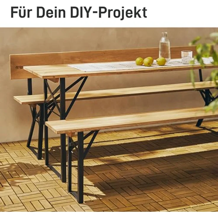 Natural Goods Berlin 2er Set Stehtisch Gestell klappbar (Weiß, 105x43 cm) – Metall Tischbeine im Kastenprofil für Stehtische – Stabiles Tischgestell für Garten, Terrasse & Camping – Bild 6