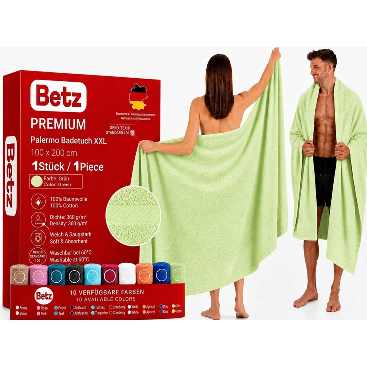 Betz Badetuch XXL 100x200 cm Palermo Saunatuch & Strandtuch Pflegeleicht & saugstark, 100% Baumwolle (1 Stück, 1-St) – Bild 1