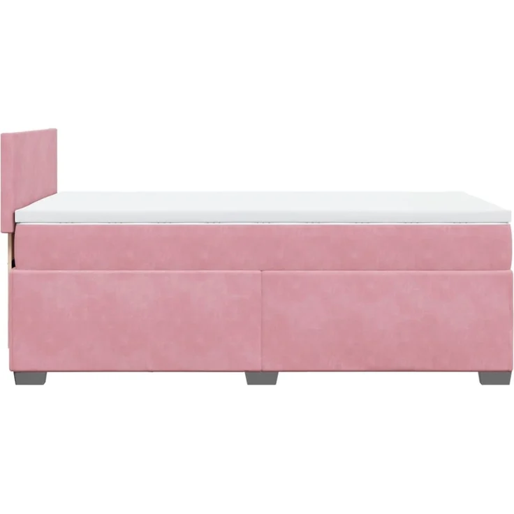 vidaXL Boxspringbett mit Matratze Rosa 90x190 cm Samt 3288485 – Bild 7