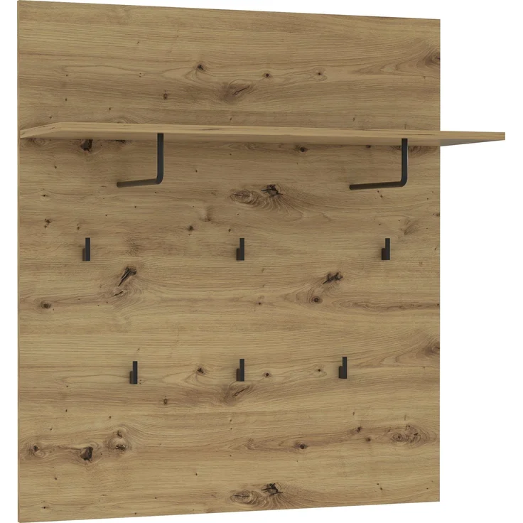 Garderobenpaneel >Travis< in Artisan Eiche, Holzwerkstoff - 90x100x30cm (BxHxT) – Bild 1