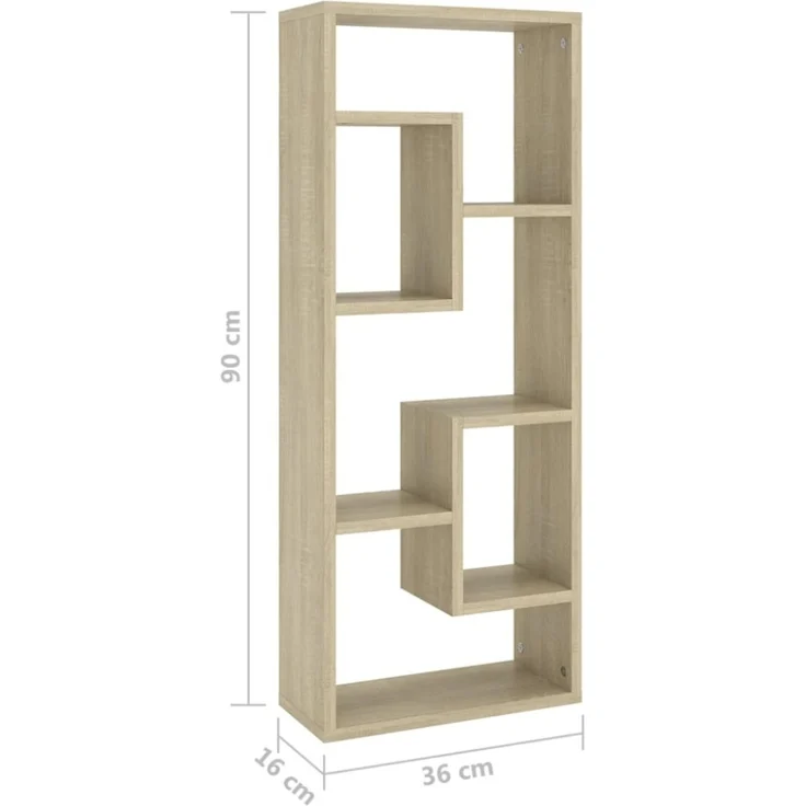 vidaXL Wandregal Sonoma-Eiche 36x16x90 cm Holzwerkstoff 803014 – Bild 9