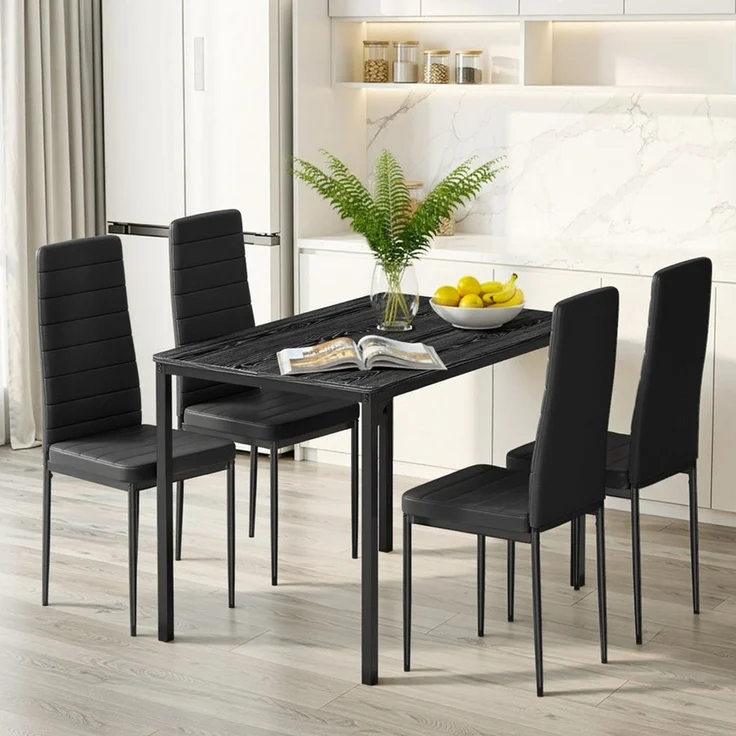 Bealife Essgruppe 5-tlg(Esstisch und 4 stühlen), Holztischplatte(110x70cm) – Bild 5