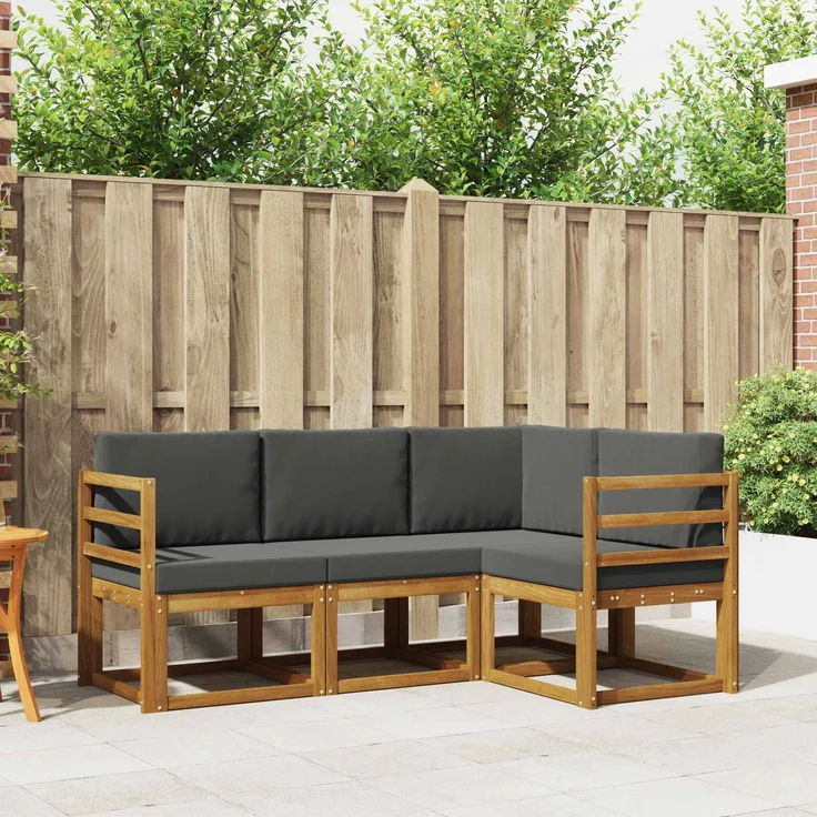vidaXL Outdoor-Sofagarnitur 4 stk. 4-Sitzer Natur und Anthrazit 3366310 – Bild 1