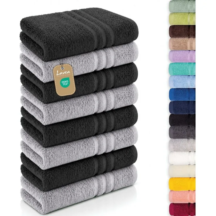 Lavea Handtücher 8er Handtuch Set 50x100 cm, Sporthandtuch, Badetuch, (Frottierserie Elena), Saugstarke & weiche Gästetücher, Handtuch Set