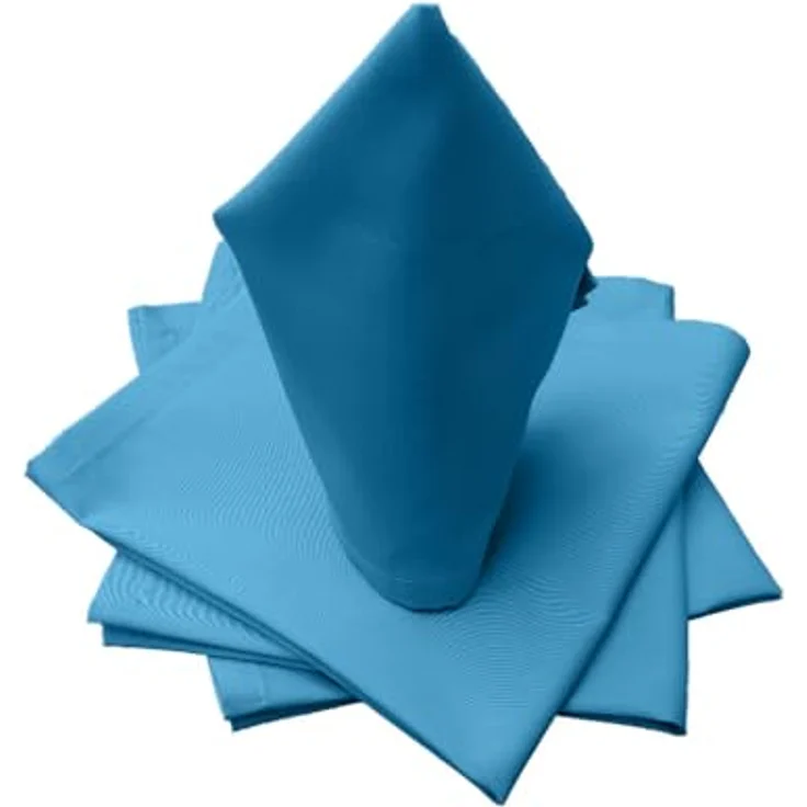 Lemos Home Hochwertige Stoffserviette Tischtuch 4 Stück aus 100% Baumwolle Kollektion Konzept, Farbe & Größe wählbar (Stoffserviette 4er Set - 45x45 cm, Himmelblau) – Bild 3