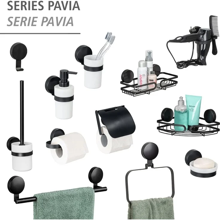 WENKO Duschablage Static-Loc® Plus Pavia, Badezimmer-Ablage, Befestigen ohne bohren – Bild 8