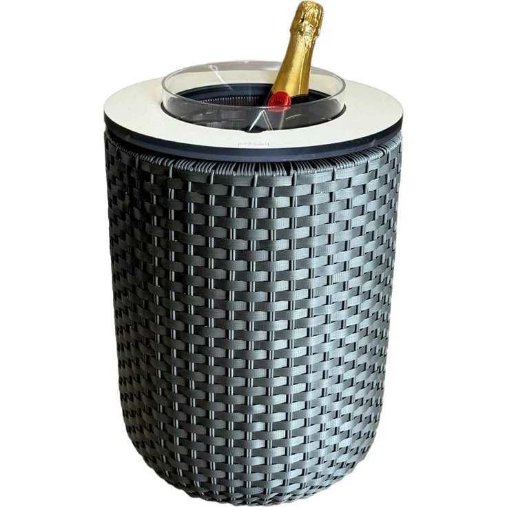 COOTAB Cooler Table LONDON 4-in-1 Loungetisch mit Acryl-Kühler - Anthrazit-Champagner – Bild 1