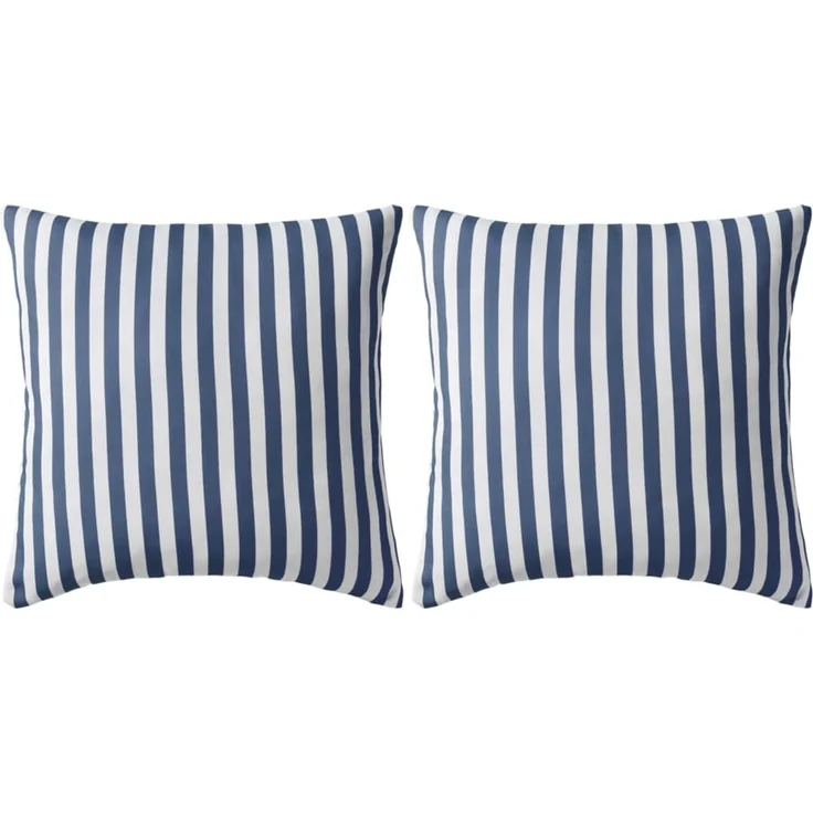 vidaXL Gartenkissen 2 Stk. Streifenmuster 45 x 45 cm Marineblau 132306 – Bild 1