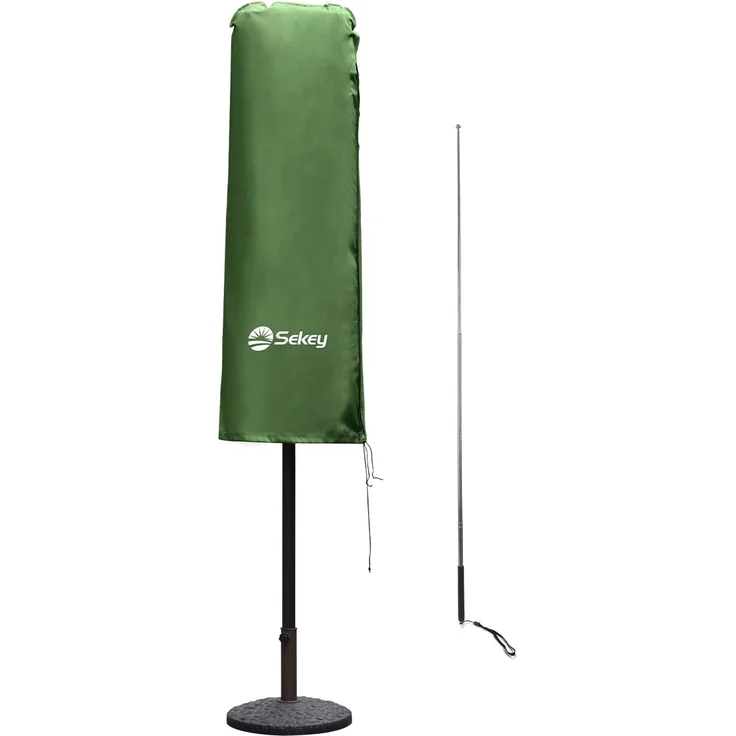Sekey Doppelsonnenschirm Schutzhülle | Abdeckhauben für Sonnenschirm | 165×50/62 cm – Extrabreite Abdeckhaube für XXL-Schirme, 100% Polyester
