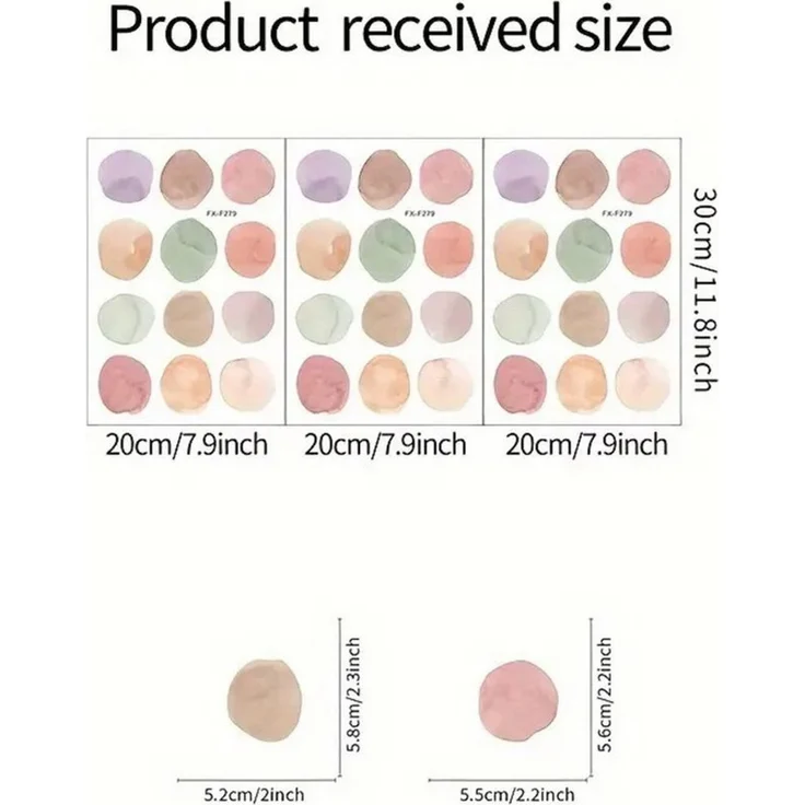 Montegoni Wandtattoo Pastell Polka Dot Wandsticker – 36 Aquarell Punkte Wandtattoo (Polka Dot, Aquarell-Wandaufkleber – 36 Stück -3er-Set- PVC, Kinderzimmer, Spielzimmer, wandtattoo), Selbstklebend, Abnehmbar, Flexible Anordnung, langlebig, Wasserfest – Bild 3