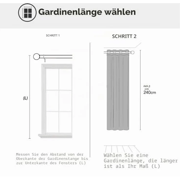 Deconovo Verdunkelungsvorhang Hitzeschutz Thermovorhang mit Ösen Dunkelgrau | 1 Stück, H240 x B140 cm, Ösenschal Vorhang, abdunkelnd, mit Sichtschutz, für Wohnzimmer und Schlafzimmer, Blackout Curtain – Bild 8
