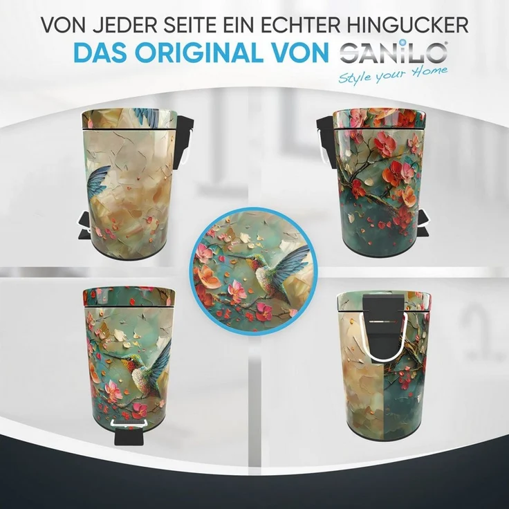 Sanilo Kosmetikeimer mit Motiv, viele schöne Bad Mülleimer zur Auswahl, 3 Liter, Abfalleimer mit Absenkautomatik & Innenbehälter – Bild 4