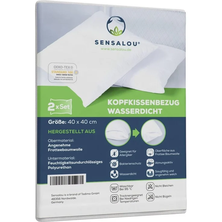 Sensalou Kissenbezug Kissenbezug wasserdicht Doppelpack - Kopfkissen Bezüge, (2 Stück), Wasserdicht, Atmungsaktiv, Reißverschluss – Bild 5