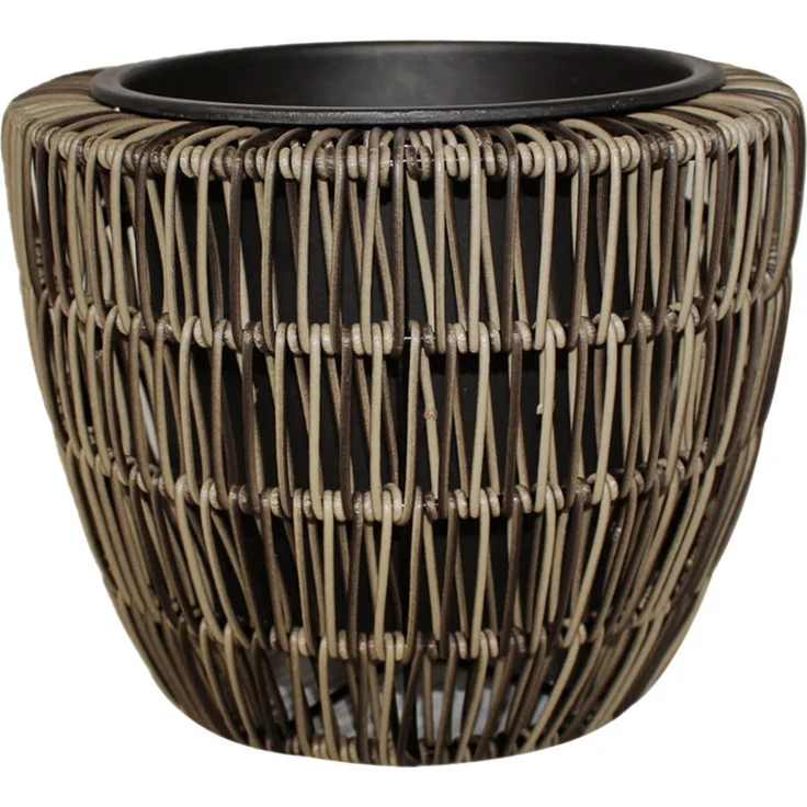 Trend Line Blumentopf TrendLine Polyrattan Pflanztopf Ø 24x20 cm braun – Bild 1