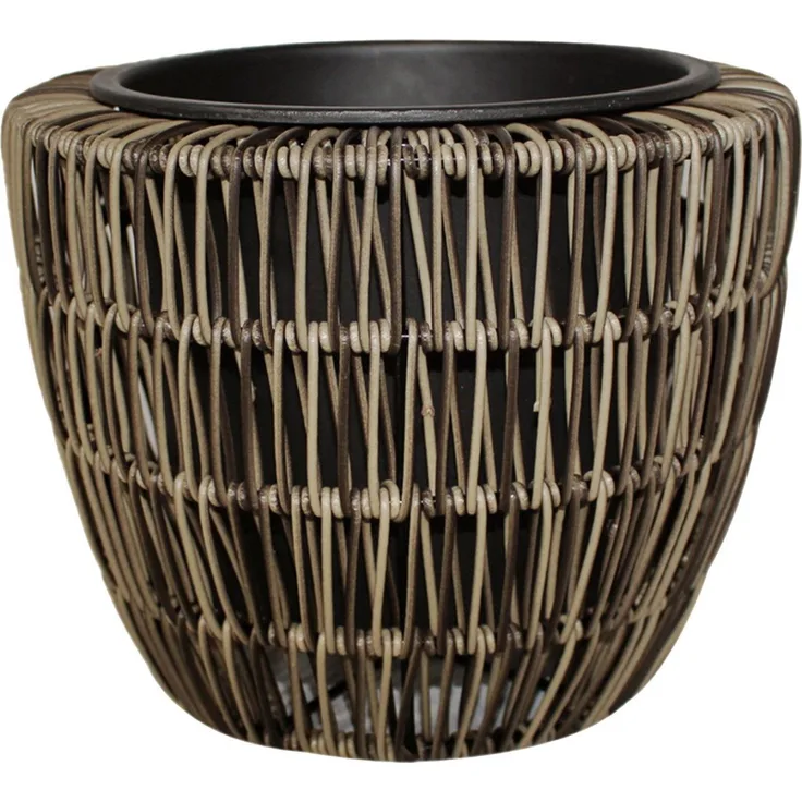 Trend Line Blumentopf TrendLine Polyrattan Pflanztopf Ø 24x20 cm braun