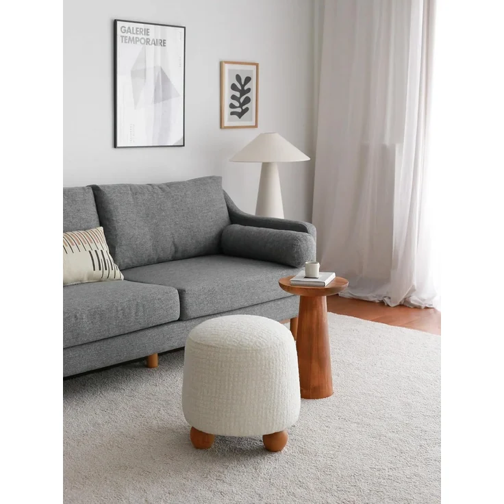 Hanah Home 'Fumi - White' Pouffe, Weiß, 43 x 45 x 37 cm – Bild 4