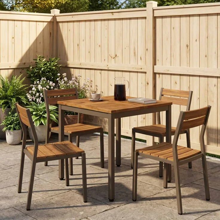 vidaXL Gartentisch NAARDEN Natur und Kaffee 60 x 60,5 x 75 cm 901306