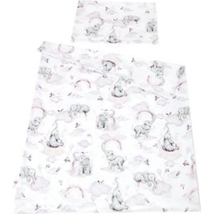 BabyLux Babybettwäsche BABYLUX Kinderbettwäsche 2 Tlg. 90 x 120 cm Bettwäsche Bettbezug Kind, 125. Elefanten Rosa – Bild 5