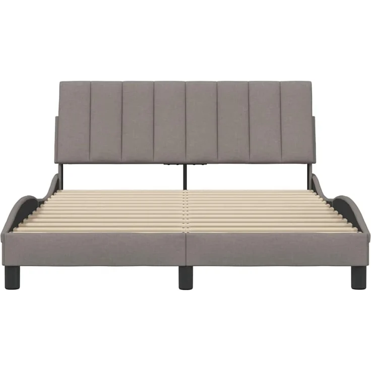 Doppelbett, Bettgestell Modernen ohne Matratze Taupe 140x200 cm Stoff d2659e – Bild 4