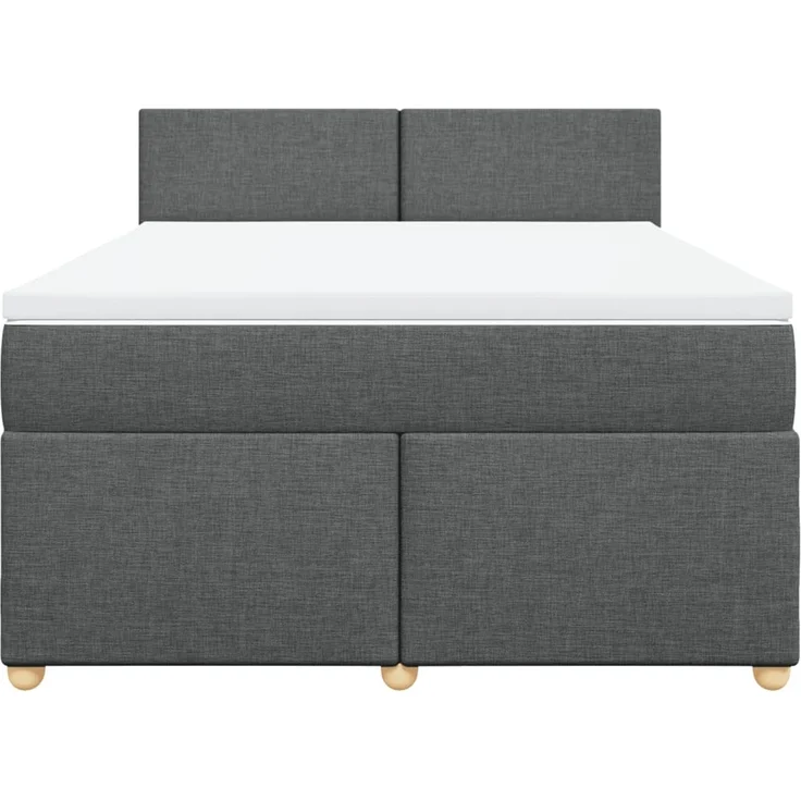 vidaXL Boxspringbett mit Matratze Dunkelgrau 160x200 cm Stoff 3289025 – Bild 6
