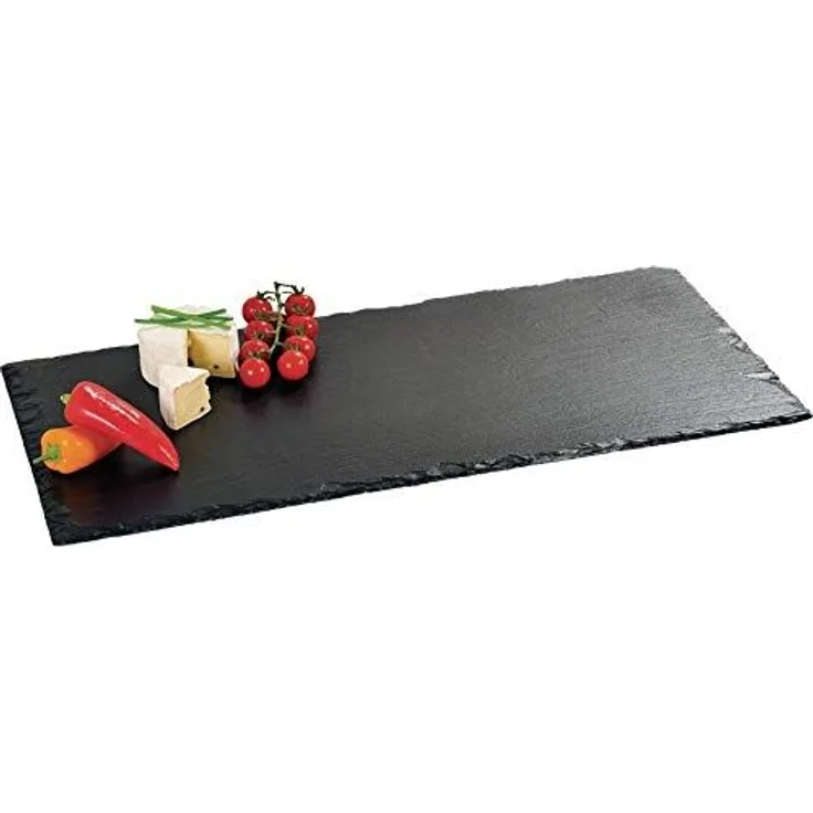 Buffet-Platte aus Schiefer, 60x30 cm, Servierplatte, schwarz, Kesper