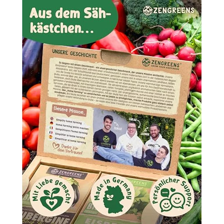 ZenGreens® - Bio Gemüsesamen Set - 15 Gemüse Samen für den einfachen Anbau im Garten, Balkon oder Hochbeet - ökologisches Saatgut - Pflanzensamen - Gemüsesamenset – Bild 6