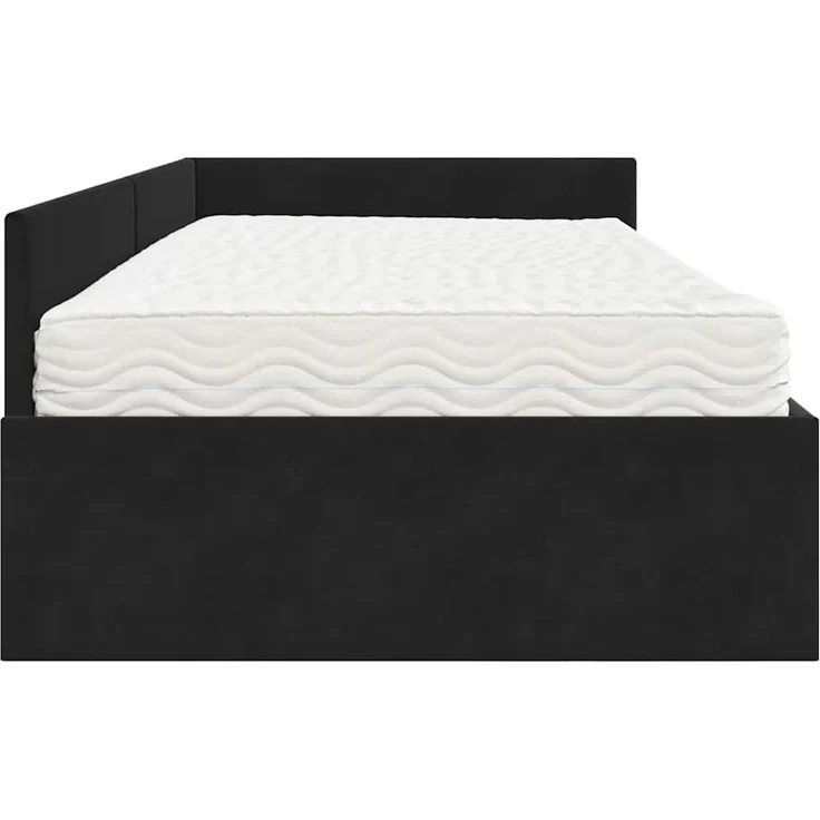 vidaXL Eckbettgestell mit Matratze Sonstiges 2 pcs Schwarz Samt 3393649 – Bild 8