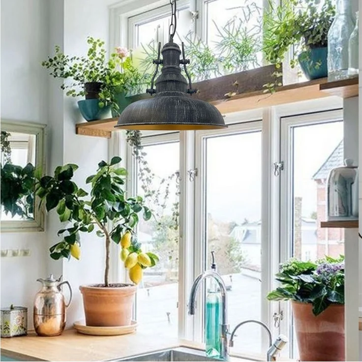 Bamyum Pendelleuchte Bamyum Pendelleuchte I Nota I Ø 31 cm Vintage Metall Lampe, ohne Leuchtmittel – Bild 3